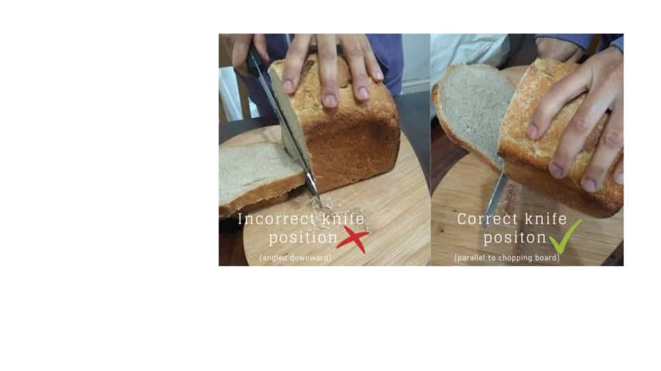 Correct knife position