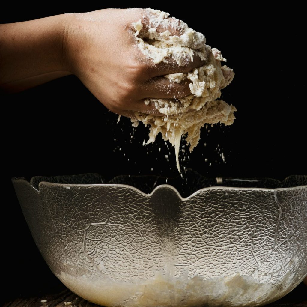 Perfecting the Dough with hands in the Bowl