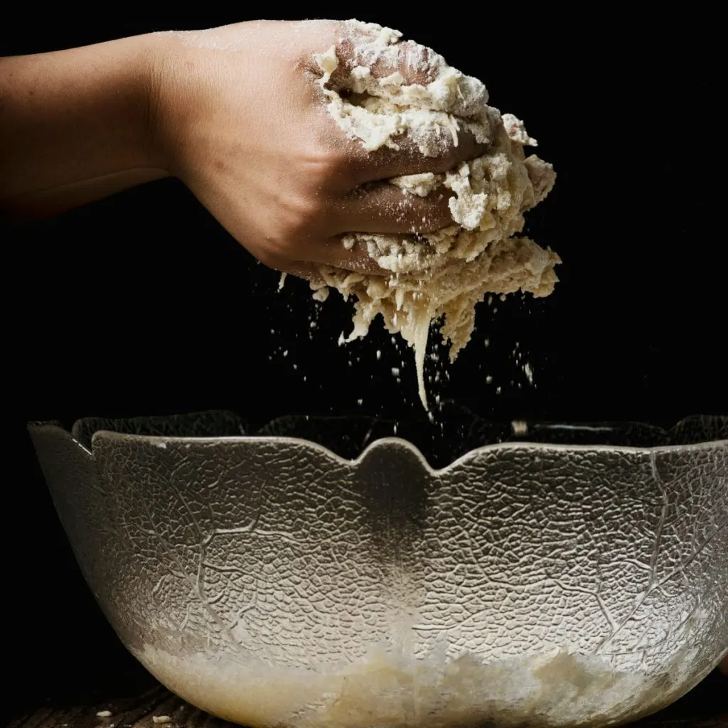 Perfecting the Dough with hands in the Bowl