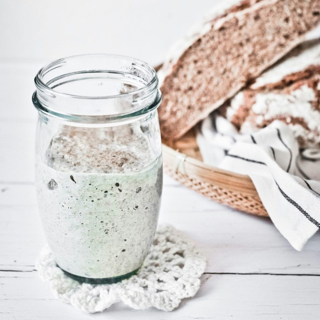 Gluten-Free Sourdough Starters in Glass jar on the table