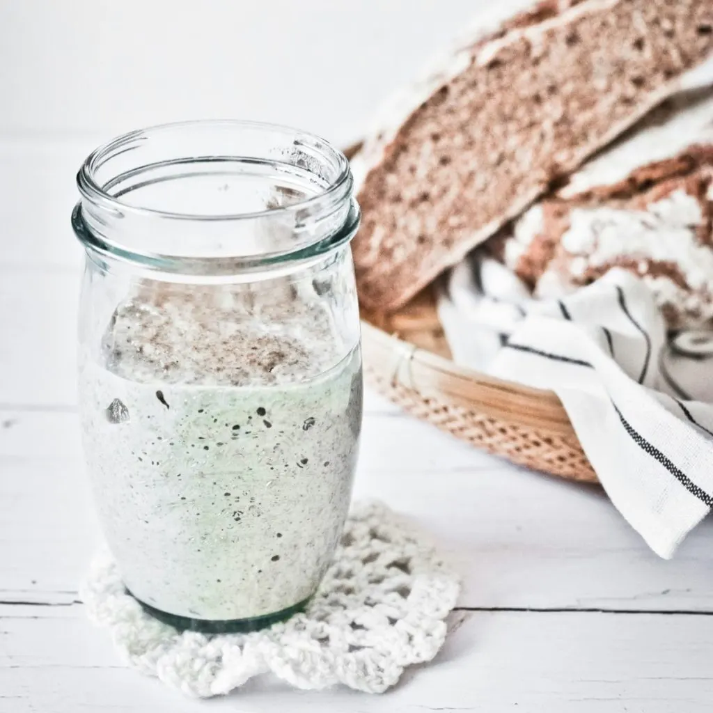 Gluten-Free Sourdough Starters in Glass jar on the table