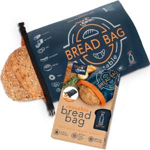 Think4Earth® – Bread Bag - Reusable freezer bread bag for homemade bread maker gift giving - Bread Container for Sourdough Loafs Storage, Large Bread Bags for Homemade Bread with Double Lining