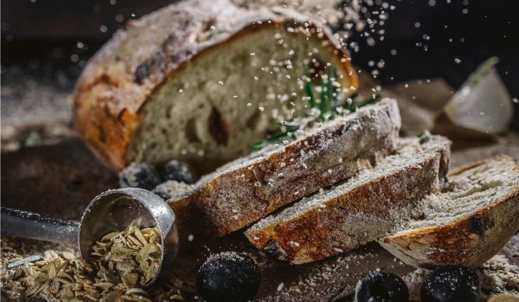 Vegan Sourdough Bread with cranberries and Nuts on the table