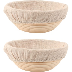 Bread Proofing Baskets Set of 2 8.5 inch Round Dough Proofing Bowls w Liners Perfect for Home Sourdough Bakers Baking