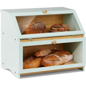 HOMEKOKO Double Layer Large Bread Container for Kitchen Counter