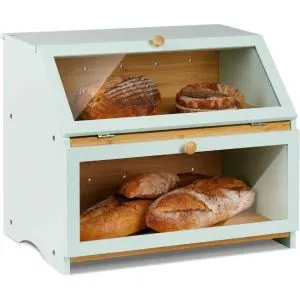HOMEKOKO Double Layer Large Bread Container for Kitchen Counter