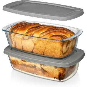 RAZAB - Meatloaf Pan BPA free Airtight Lids Grip Handle Easy Carry, Microwave and Oven Safe - Loaf Pans For Baking Bread