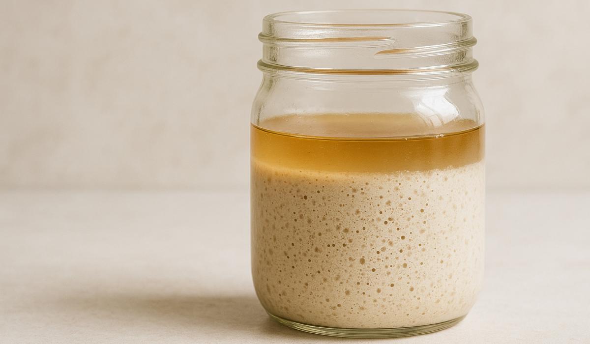 Liquid on top of sourdough starter - AI Generated